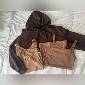 Brown tank top/ hoodie bundle